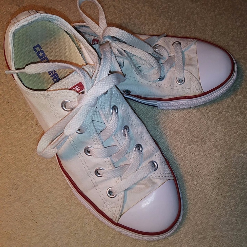 Converse low-top white sneakers size 3
